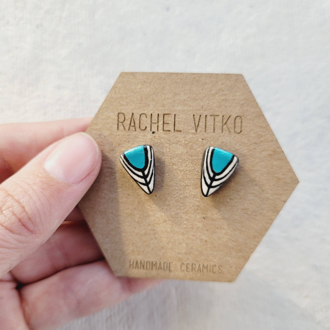 HANDMADE CERAMIC STUDS || TURQUOISE