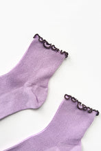 Load image into Gallery viewer, NOBLE x LE BON SHOPPE The Petite Ruffled Modal Socks || Lilac / Brown
