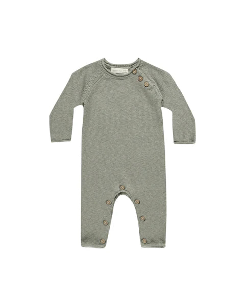 SALE - QUINCY MAE COZY HEATHER KNIT JUMPSUIT || BASIL