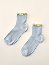 Load image into Gallery viewer, NOBLE x LE BON SHOPPE The Petite Ruffled Modal Socks || Baby Blue / Butter
