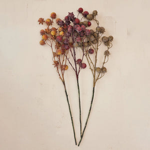 FAUX ROSE HIP STEM