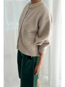 LE BON SHOPPE AMELIE ALPACA CARDIGAN || SMOKE