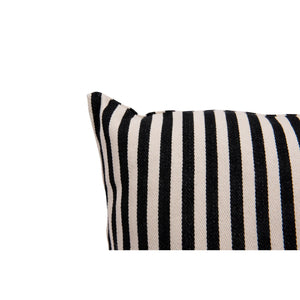 BLACK + CREAM STRIPED PILLOW