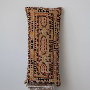 VELVET EMBROIDERED LUMBAR PILLOW