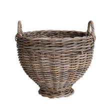 Load image into Gallery viewer, HAND-WOVEN RATTAN  BASKET WITH HANDLE || NATURAL
