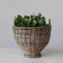 Load image into Gallery viewer, HAND-WOVEN RATTAN  BASKET WITH HANDLE || NATURAL
