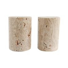 Load image into Gallery viewer, TRAVERTINE SALT + PEPPER SHAKERS
