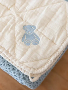 NEW GRAIN TEDDY EMBROIDERED LOVIE || MINI - POWDER