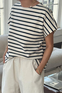 LE BON SHOPPE MANON TEE || NAVY STRIPE