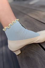 Load image into Gallery viewer, NOBLE x LE BON SHOPPE The Petite Ruffled Modal Socks || Baby Blue / Butter
