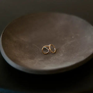 TINY CIRCLE STUD EARRINGS || 14 KARAT GOLD filled