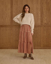 Load image into Gallery viewer, RYLEE + CRU TIERED MIDI SKIRT || RED PLAID
