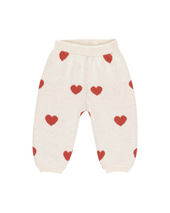 QUINCY MAE HEART KNIT PANTS || NATURAL