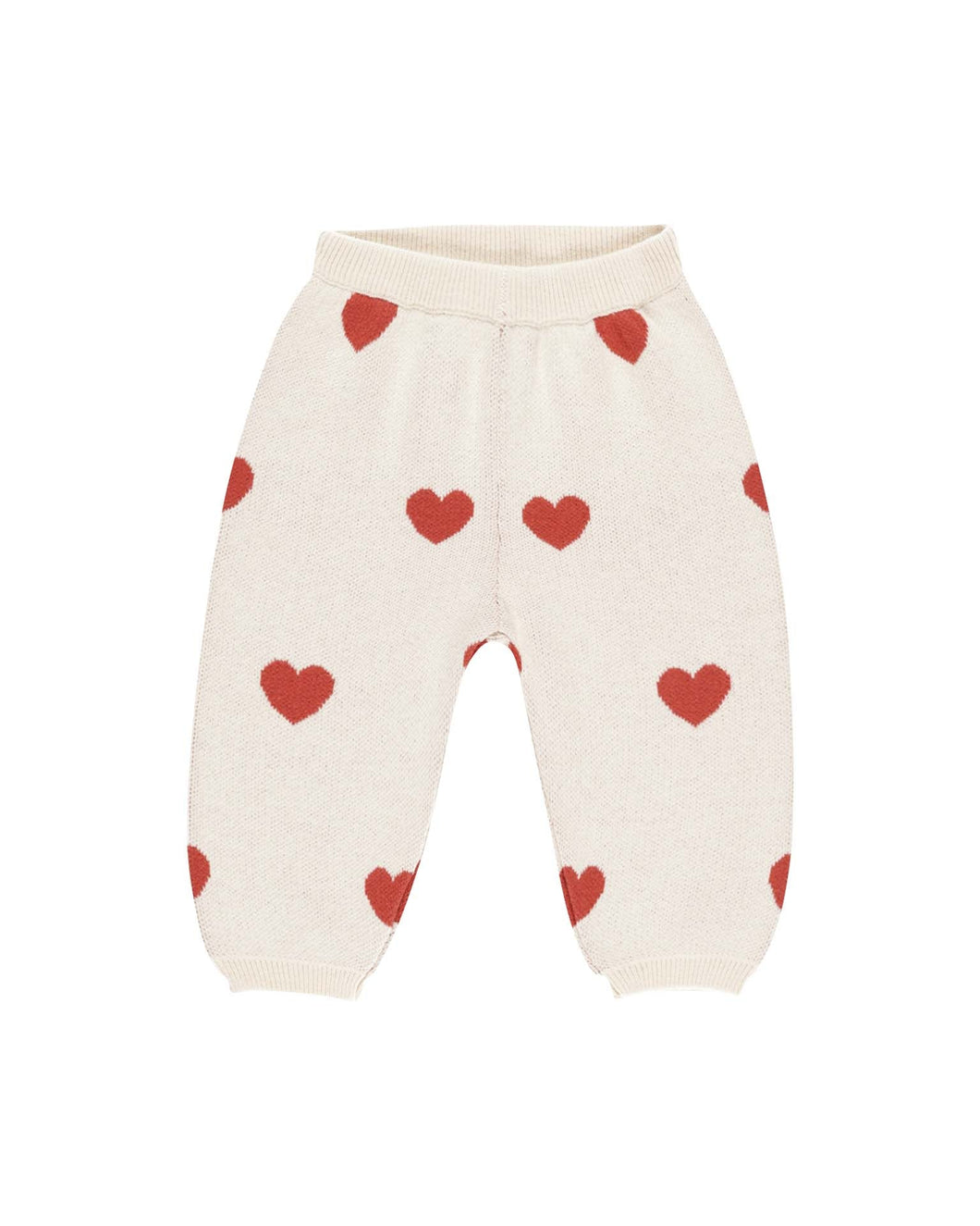 QUINCY MAE HEART KNIT PANTS || NATURAL