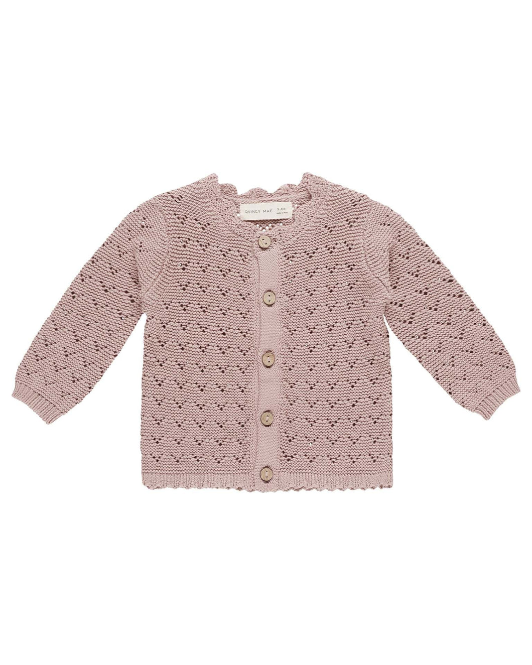 SALE - QUINCY MAE SCALLOPED CARDIGAN || MAUVE