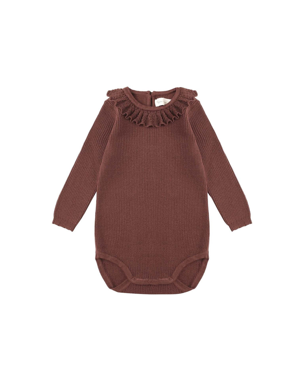 RYLEE + CRU RUFFLE COLLAR BODYSUIT || BURGUNDY
