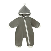 Load image into Gallery viewer, SALE - QUINCY MAE VELOUR ZIP JUMPSUIT || FOREST
