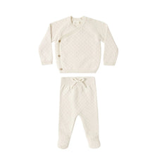 Load image into Gallery viewer, QUINCY MAE KNIT WRAP TOP + PANT SET NATURAL
