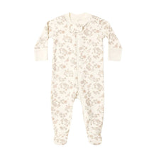 Load image into Gallery viewer, QUINCY MAE ZIP LONG SLEEVE SLEEPER FOOTIE FLORAL VINE
