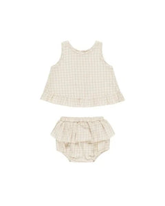 QUINCY MAE RUFFLED TULIP TOP + BLOOMER SET || OAT CHECK
