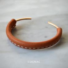 Load image into Gallery viewer, TALOUHA LEATHER AND BRONZE CUFF BRACELET
