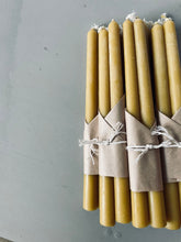 Load image into Gallery viewer, HANDMADE 100% BEESWAX TAPER CANDLES || SET OF 2
