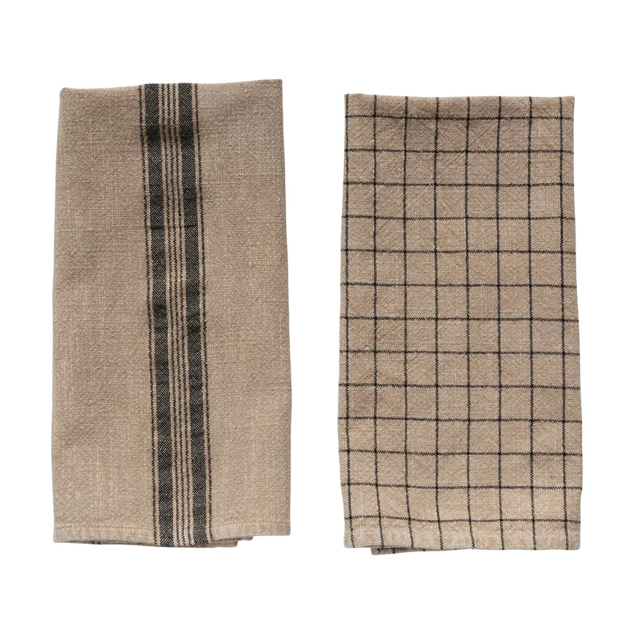 WOVEN COTTON BLEND TEA TOWEL