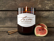 Load image into Gallery viewer, TRIM WINE BOTTLE SOY CANDLES - FIG &amp; RHUBARB
