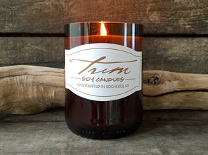 TRIM WINE BOTTLE SOY CANDLES - TEAKWOOD